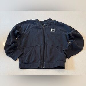 Under Armour Sweatshirt Women's XS Extra Sm Black Loose Fit Zip Up Front Pockets